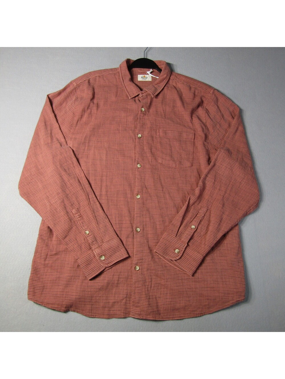 NWT Marine Layer Classic Stretch Selvage Shirt Warm Stripe Men's XXL
